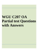 WGU C207 OA Partial test Questions with Answers 2022