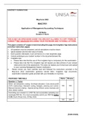 Exam (elaborations) MAC3701 - Application Of Management Accounting Techniques (MAC3701) 