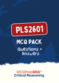 PLS2601 - MCQ ExamPACK (Questions and Answers for 2016-2019)