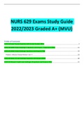 NURS 629 Exams Study Guide 2022/2023 Graded A+ (MVU)