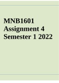 MNB1601 Assignment 4 Semester 1 2022, MNB1601 EXAM PREP 2022 - Multiple Choice Questions & Answers, MNB1601 Assignment 1 Feedback & MNB1601 SUMMARY STYDY NOTES 2022