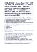 EPIC AMB400 - Sample Test, KAW - AMB 400, AMB 400, AMB400 Chapter, AMB400 Review questions, KAW - AMB 400 Reviewing The Chapter - Procedure Build, AMB 400 - Dynamic OCCs - Referrals, AMB 400 - Immunizations, Amb 400 - Preference Lists, AMB 400 - Smar..(Co