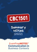 CBC1501 - Notes for Communication In Business Contexts