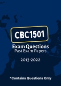CBC1501 - Exam Questions PACK (2013-2022)
