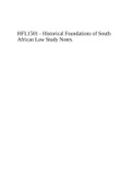 HFL1501 - Historical Foundations of South African Law Study Notes.