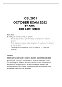 CSL2601 (11 OCTOBER EXAM 2022 (ALL ANSWERS & SOLUTIONS))