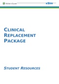 CLINICAL REPLACEMENT PACKAGE STUDENT RESOURCES revision questions and answers
