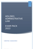 ADMINISTRATIVE LAW - ADL2601 EXAM MEMORANDUMS MAY/ JUNE 2022 till MAY/JUNE 2017