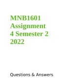 MNB1601 Assignment 4 Semester 2 2022