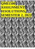 QMI1500 ASSIGNMENT 01SOLUTIONS, SEMESTER 2, 2022