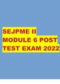 SEJPME II MODULE 6 POST TEST EXAM 2022