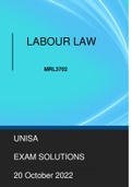 2022 OCTOBER EXAM SOLUTIONS - Labour Law (MRL3702) 