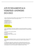 ATI FUNDAMENTALS VERIFIED ANSWERS 2021/2022