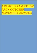 ADL2601 EXAM STUDY PACK OCTOBER NOVEMBER 2022/2023
