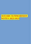 AUE1601 SUMMARISED NOTES 2022/2023
