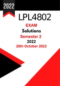 LPL4802 October 28th exam solutions for semester 2 2022 