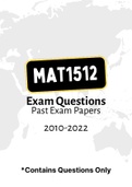 MAT1512 - Exam Questions PACK (2010-2022)