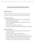 Assessment Test Study Guide Math & Grammar