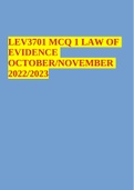 LEV3701 MCQ 1 LAW OF EVIDENCE OCTOBER/NOVEMBER 2022/2023