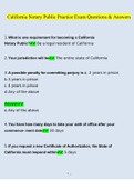 California Notary Public Practice Exam Questions and Answers (2022/2023) (Verified Answers)