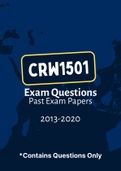 CRW1501 - Exam Questions PACK (2013-2020)