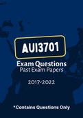 AUI3701 - Exam Questions PACK (2017-2022)