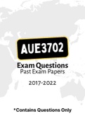 AUE3702 - Exam Questions PACK (2017-2022) 