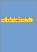 DSC1520 SUMMARISED NOTES AND PAST PAPERS 2022/2023