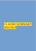 CLA1503 SUMMARY 2022/2023