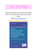 Test Bank for Psychotherapy for the Advanced Practice Psychiatric Nurse: A How-To Guide for Evidence-Based Practice 3rd Edition Wheeler with Question and Answers, From Chapter 1 to 24 and rationale