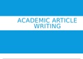 How to write a academic research article