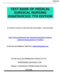 Test Bank of Medical surgical nursing ignatavicius 7th edition. VERIFIED