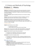 2.3C History And Methods Of Psychology ALL PROBLEMS Summary (FSWP2-032-A)