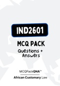 IND2601 - MCQ + Answers (ExamPACK with Solutions) 2022