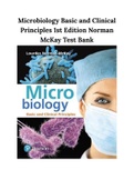 Test Bank for Microbiology: Basic and Clinical Principles, 1st Edition, Lourdes P. Norman-McKay, ISBN-10: 0321929632, ISBN-13: 9780321929631, 