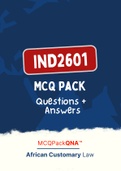 IND2601 - MCQ + Answers (ExamPACK with Solutions) 2022