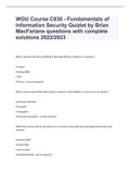 WGU Course C836 - Fundamentals of Information Security Quizlet by Brian MacFarlane questions with complete solutions 2022/2023