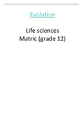 Evolution notes (matric ieb) - Life sciences