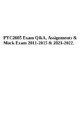 PYC2605- HIV/AIDS Care And Counselling Exam Q&A, Assignments & Mock Exam 2011-2015 & 2021-2022.