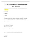 NR 602 Final Study Guide Questions and Answers 2023