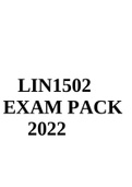 LIN1502 - Multilingualism: The Role Of Language In The South African Context EXAM PACK  2022.
