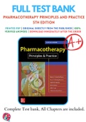 "Test Banks For Pharmacotherapy Principles and Practice 5th Edition by Marie A. Chisholm-Burns; Terry L. Schwinghammer; Patrick M. Malone; Jill M. Kolesar; Kelly C. Lee; P , 9781260019445, Chapter 1-102 Complete Guide "