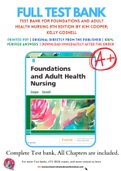 Test bank for Foundations and Adult Health Nursing 8th Edition by Kim Cooper; Kelly Gosnell 9780323484374 Chapter 1-58 Complete Guide.