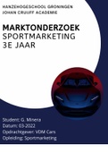 Voorbeeld scriptie vergroten marktaandeel 10% Duitse markt - Johan Cruijff Academie Groningen - 3e jaars marktonderzoek