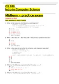 CS 010   Intro to Computer Science Midterm – practice exam