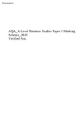 AQA_A Level Business Studies Paper 1 Marking Scheme_2020 Verified Ans.
