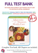 Test bank for Maternity and Women's Health Care 11th Edition by Deitra Lowdermilk 9780323169189 Chapter 1-37 Complete Guide.