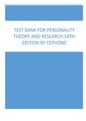 Test Bank For Personality Theory and Research 14th Edition By Cervon