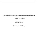 NUR2392 / NUR 2392 (Latest 2022 / 2023) : Multidimensional Care II / MDC 2 - Rasmussen