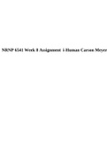 NRNP 6541 Week 8 Assignment ; i-Human Carson Meyer.